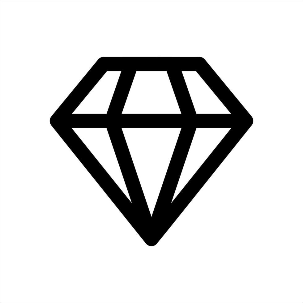 new unique outline Diamond icon in white background vector