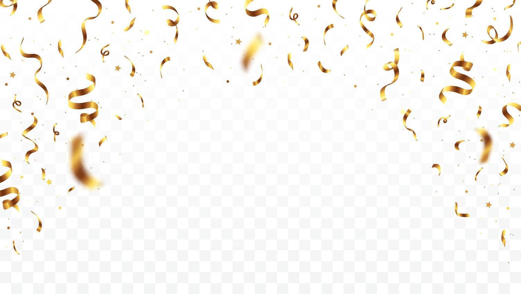 Beautiful golden confetti party isolated. vector