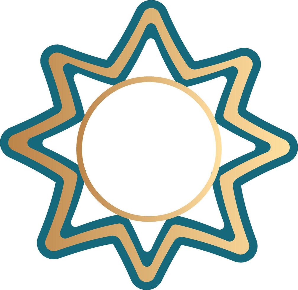Abstract Islamic gold frame shape vector
