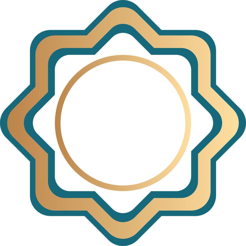Gold accent Islamic ornament border vector