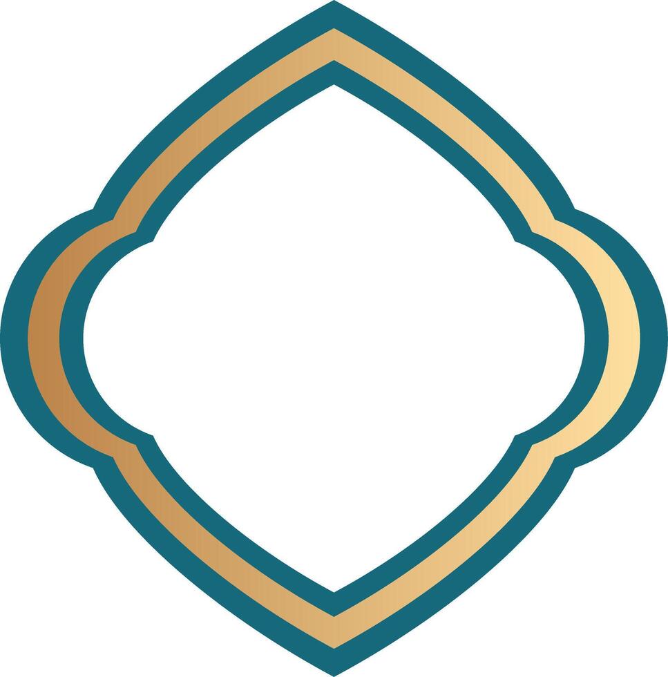 Islamic motif gold badge design vector