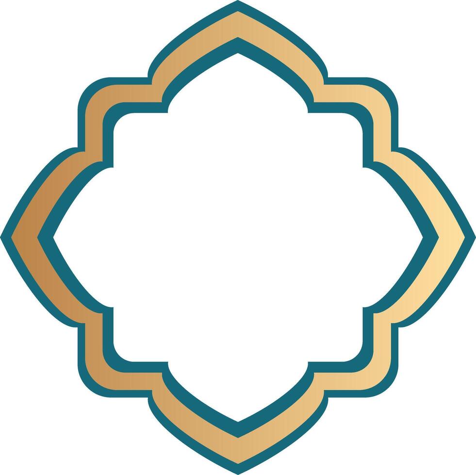 Islamic frame with gold outline vector