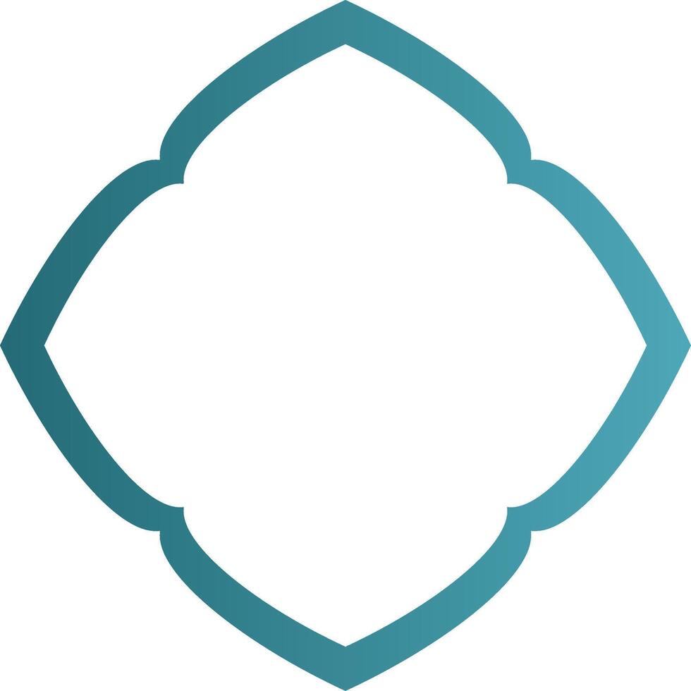 Ornamental Islamic badge with thin frame vector