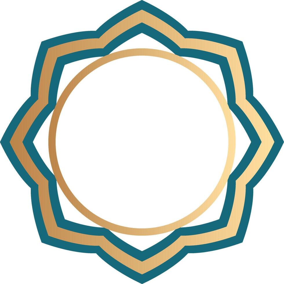 Islamic shape frame with gold color vector