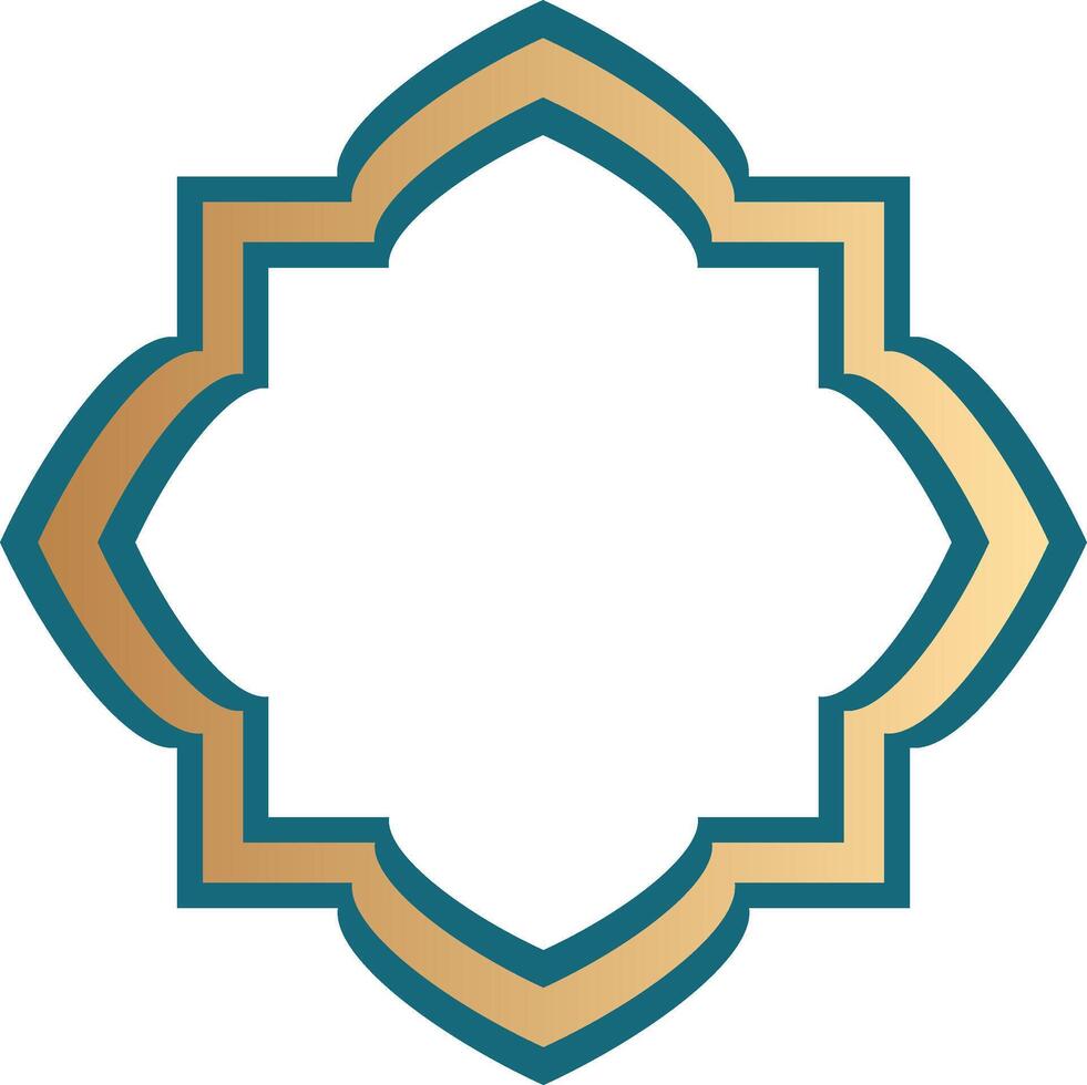 Islamic golden badge frame art vector