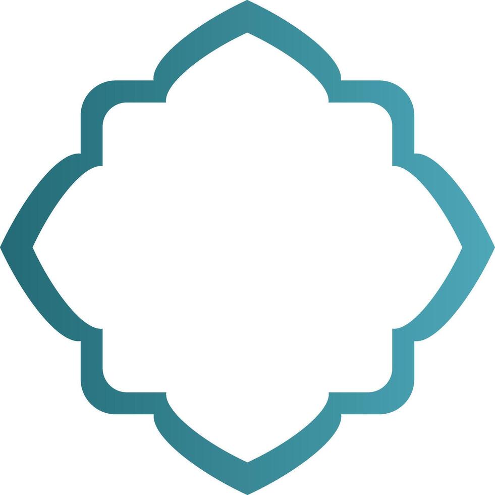 Clean Islamic frame badge with outline vector