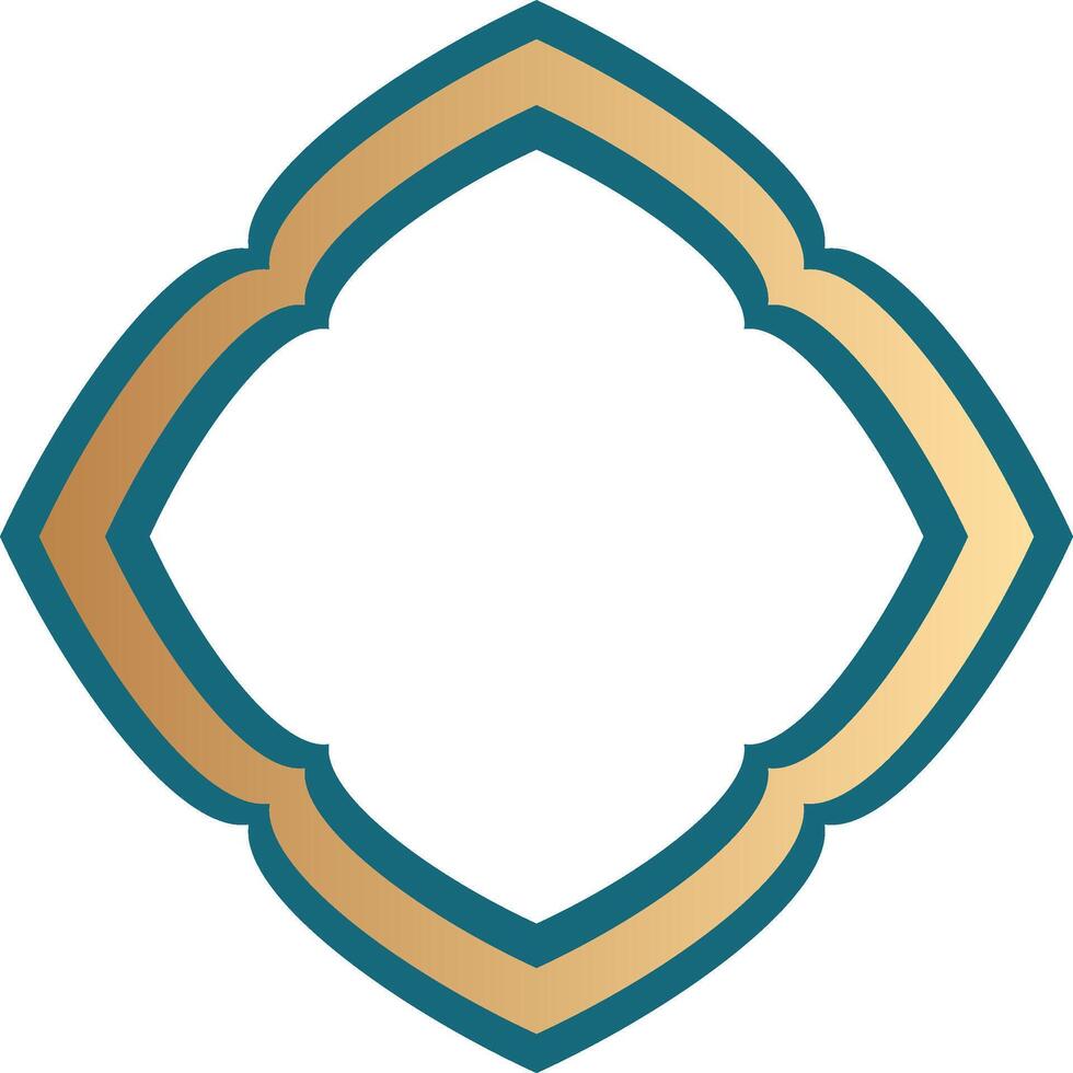Decorative gold Islamic badge shape vector