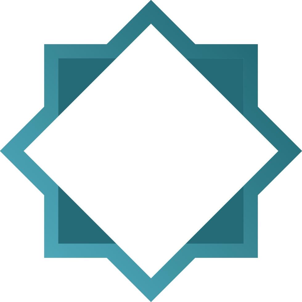 Islamic motif outline badge for design vector