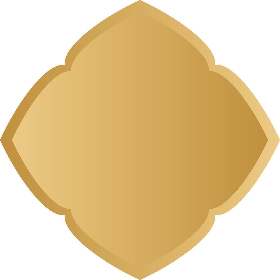 Gold themed islamic frame and badge shapes vector
