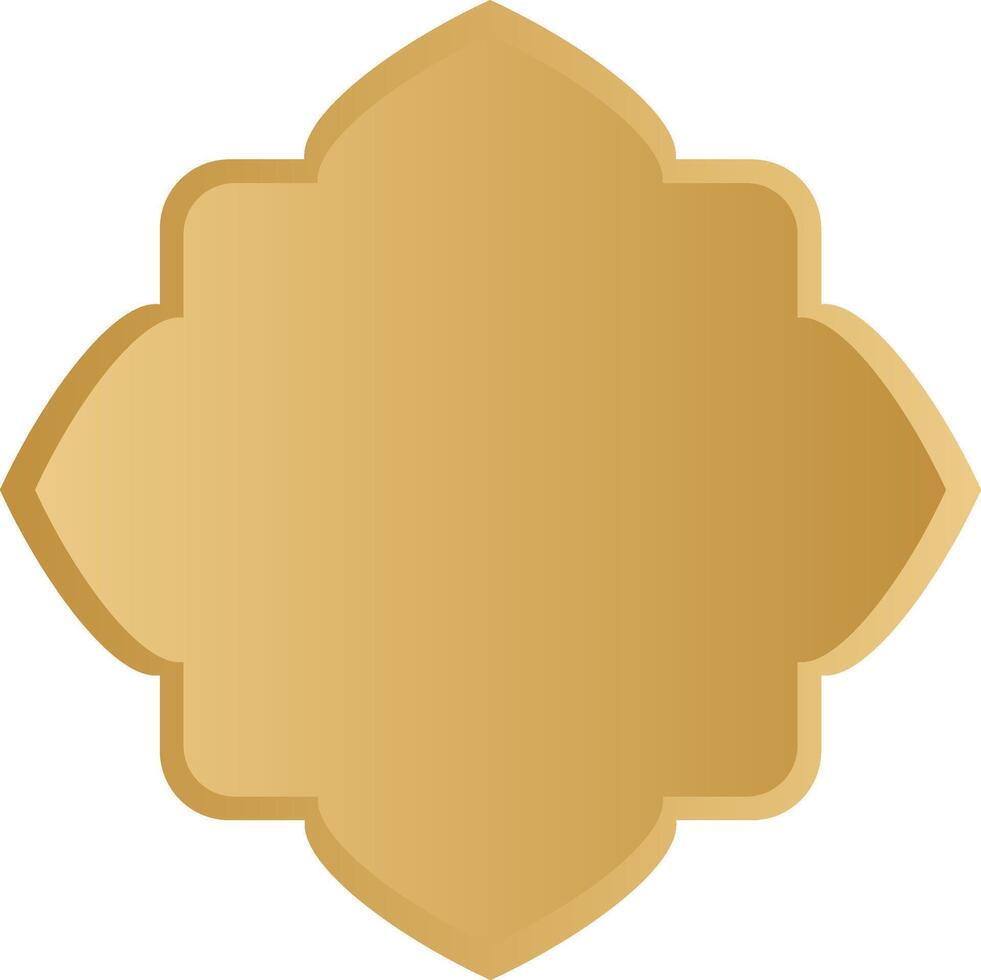 Premium islamic frame badges with gold tone vector