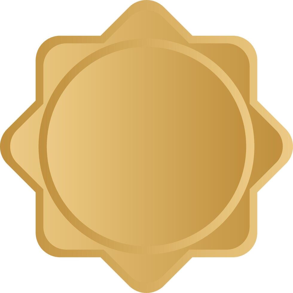 Gold finish islamic shaped frame and badge set vector