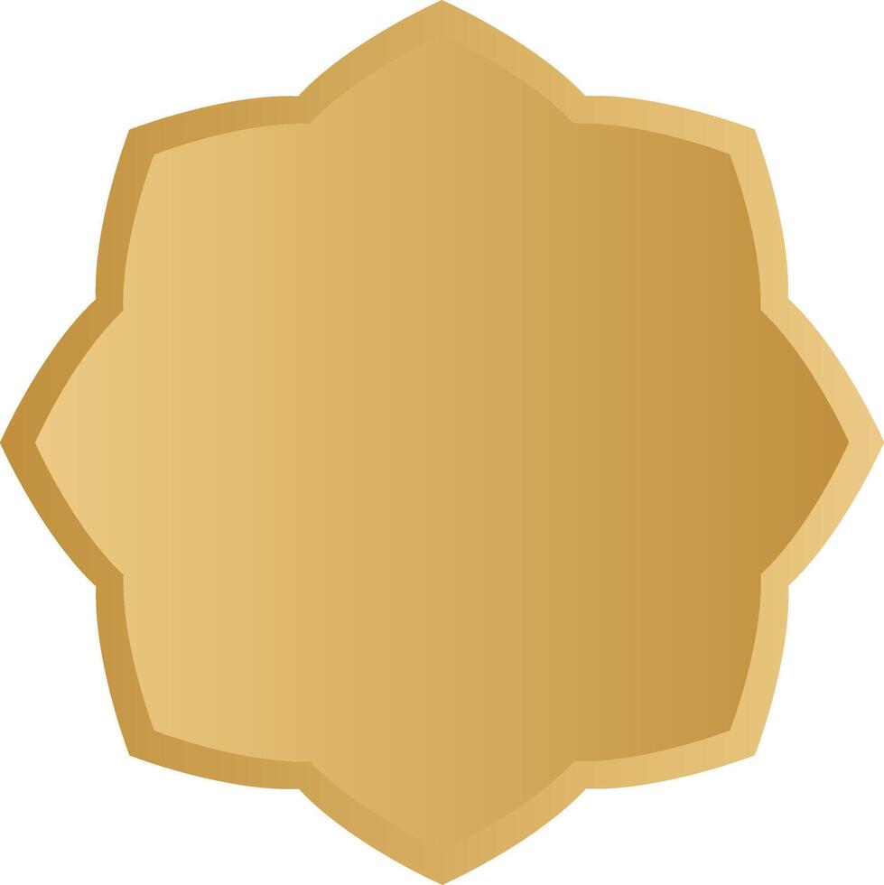 Gold islamic border badge with frame style vector