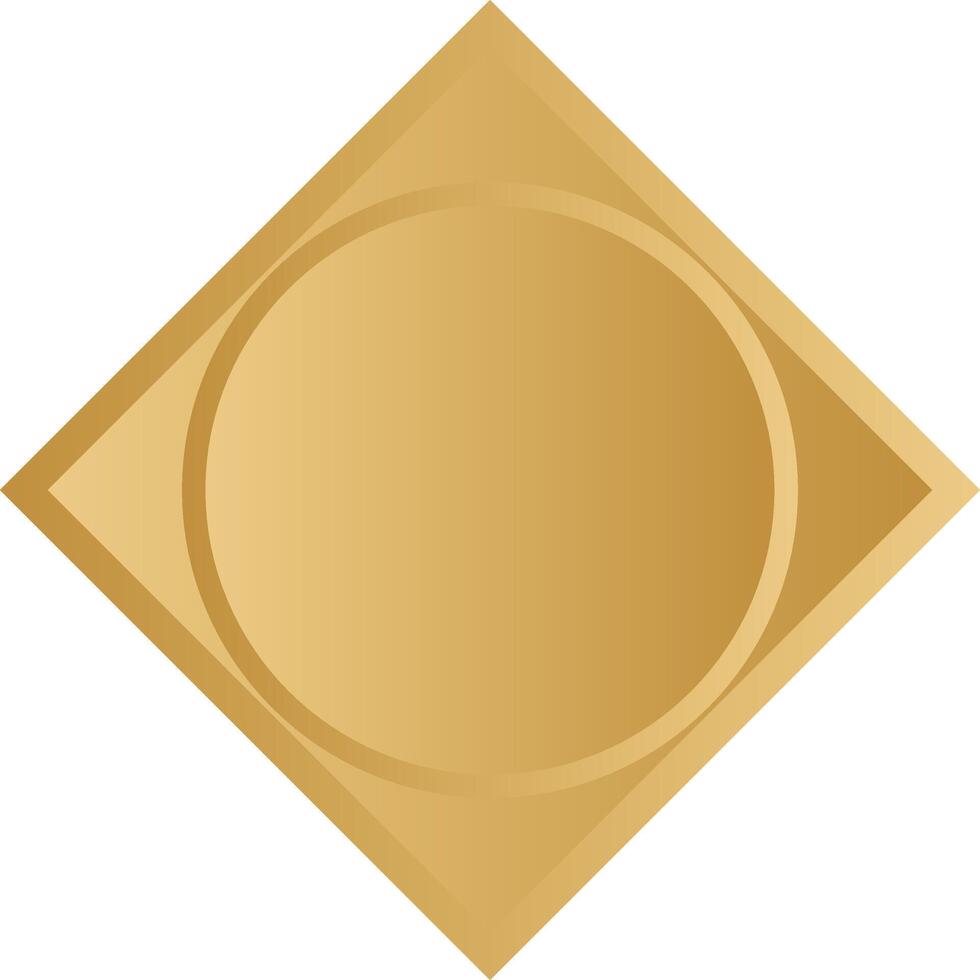 Islamic frame and badge outline using gold color vector