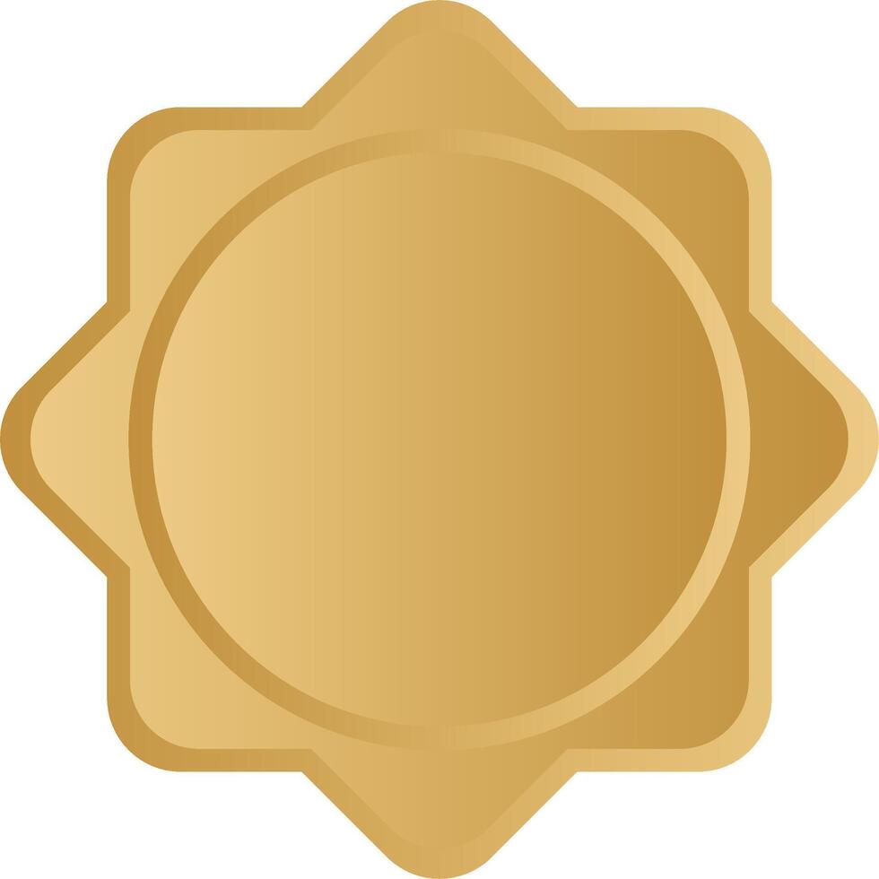 Elegant badge frame with islamic gold design vector