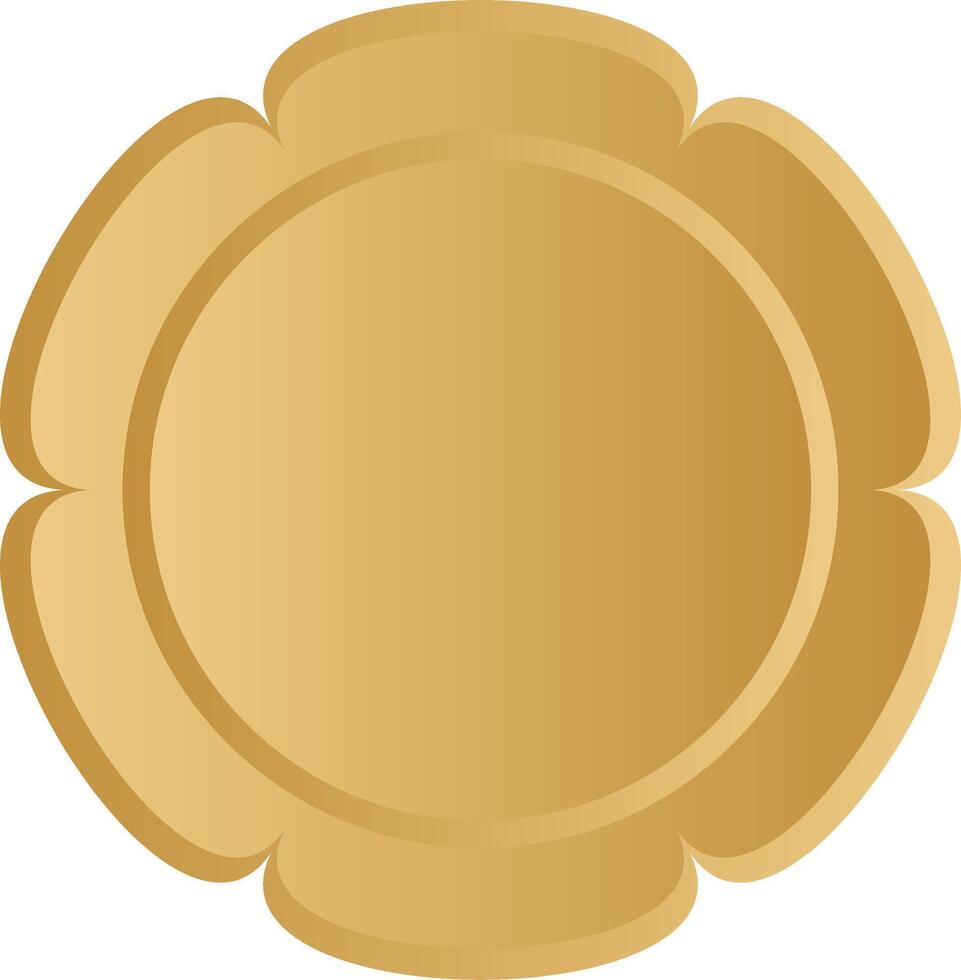 Islamic geometric gold badge and frame shape vector