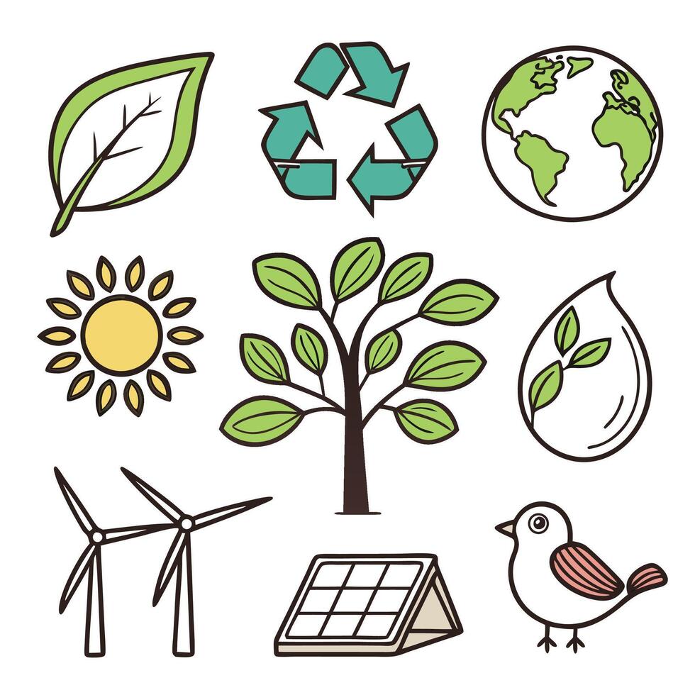 Environmental icons set illustration vector