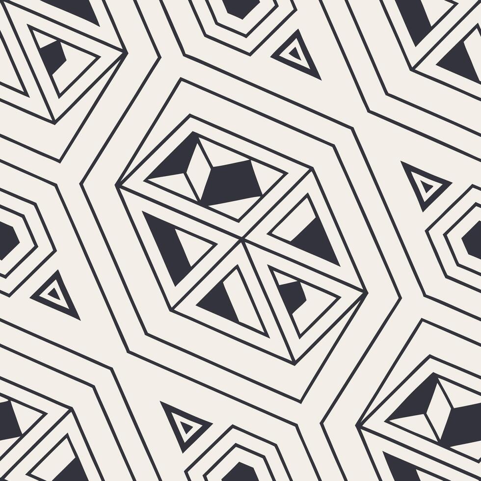 Geometric pattern with interlocking shapes and triangles abstract vector
