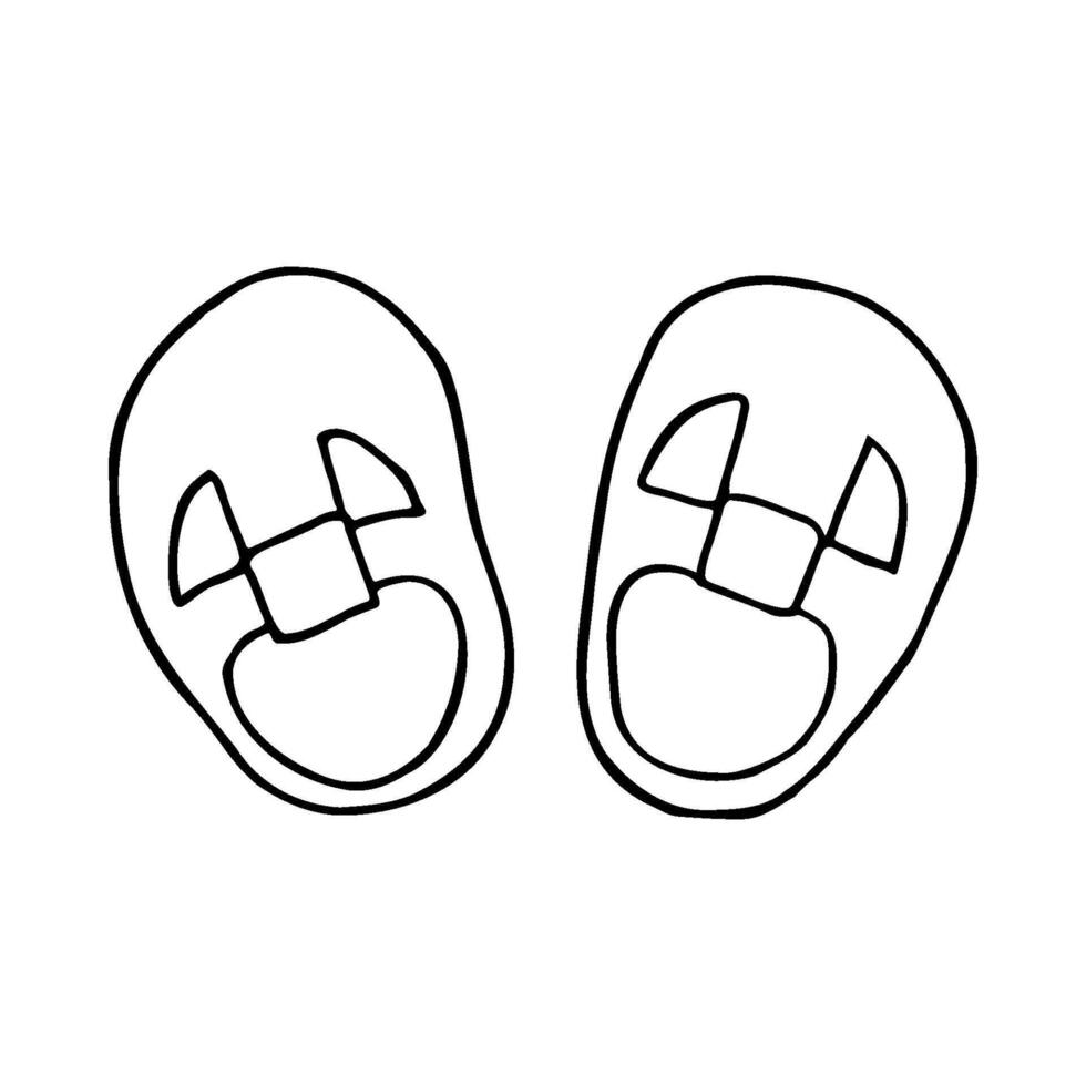 Pre walker Shoes top view - hand drawn line art vector