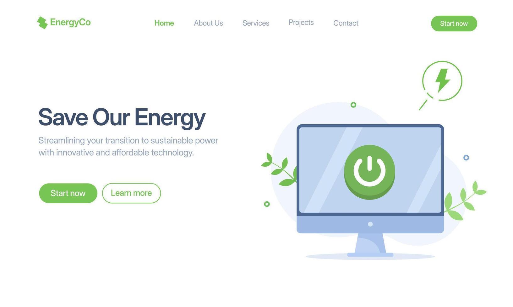 Save our energy technology illustration vector