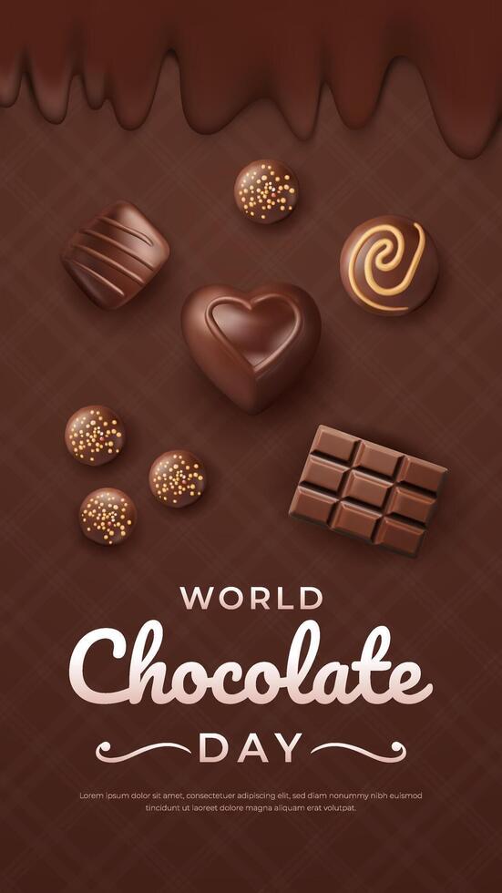 Chocolate treats for World Chocolate Day vector