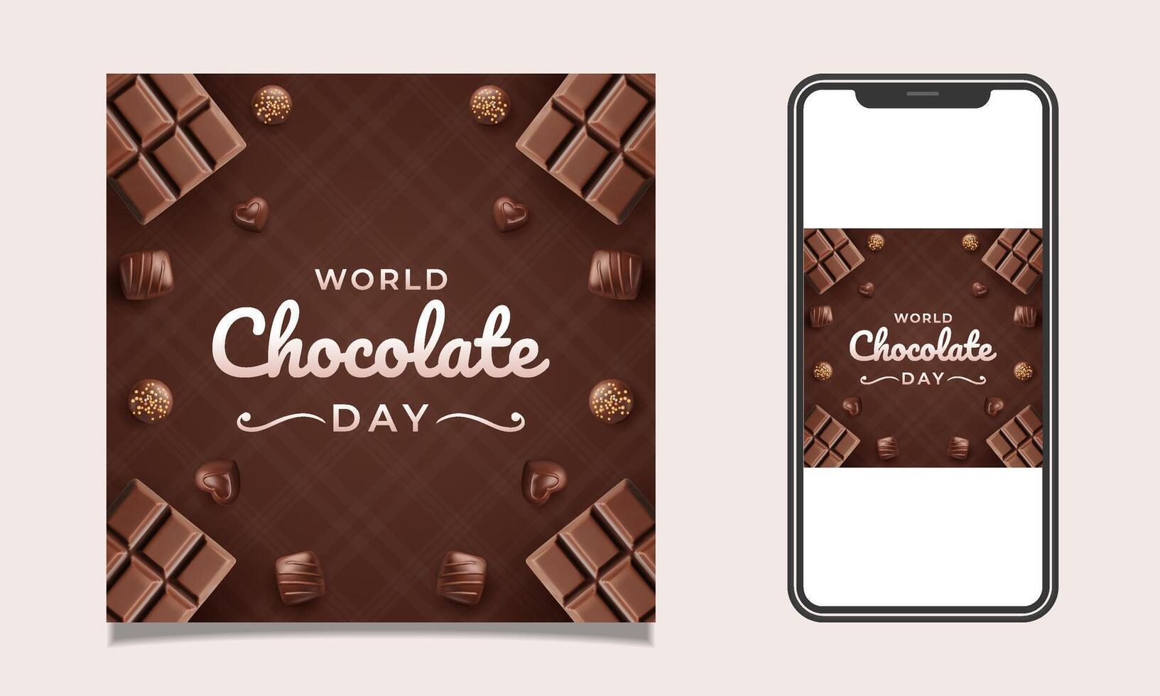 World Chocolate Day celebration image vector