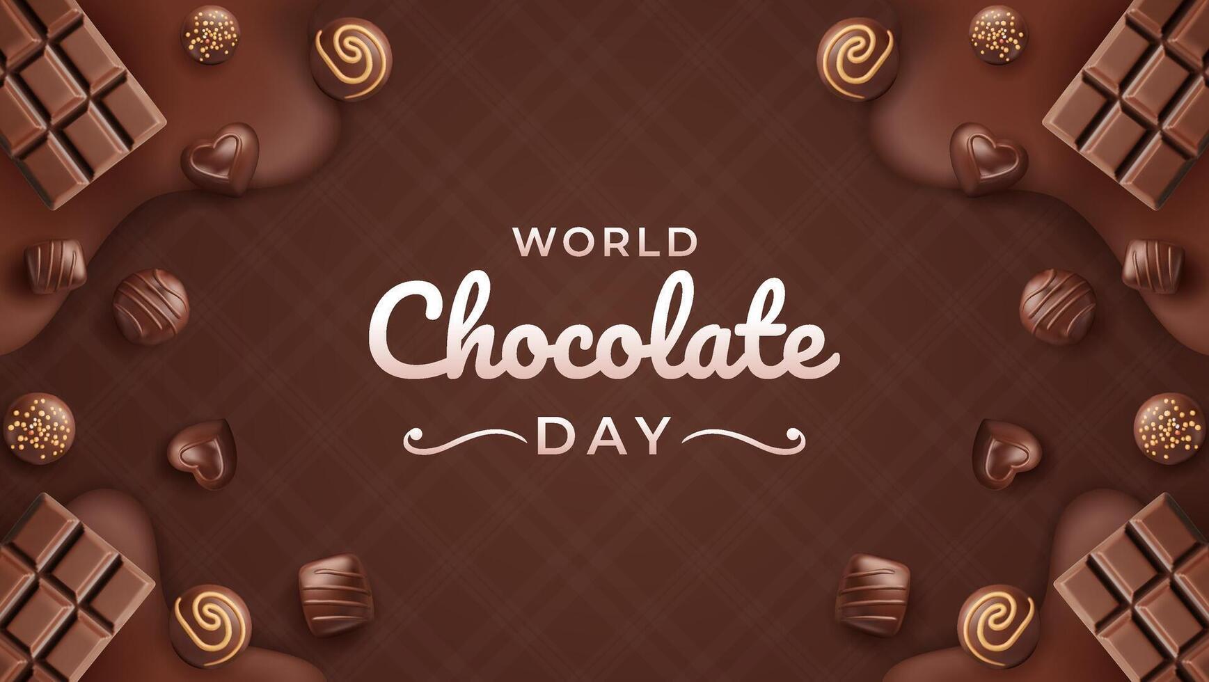 Assorted chocolates for World Chocolate Day vector