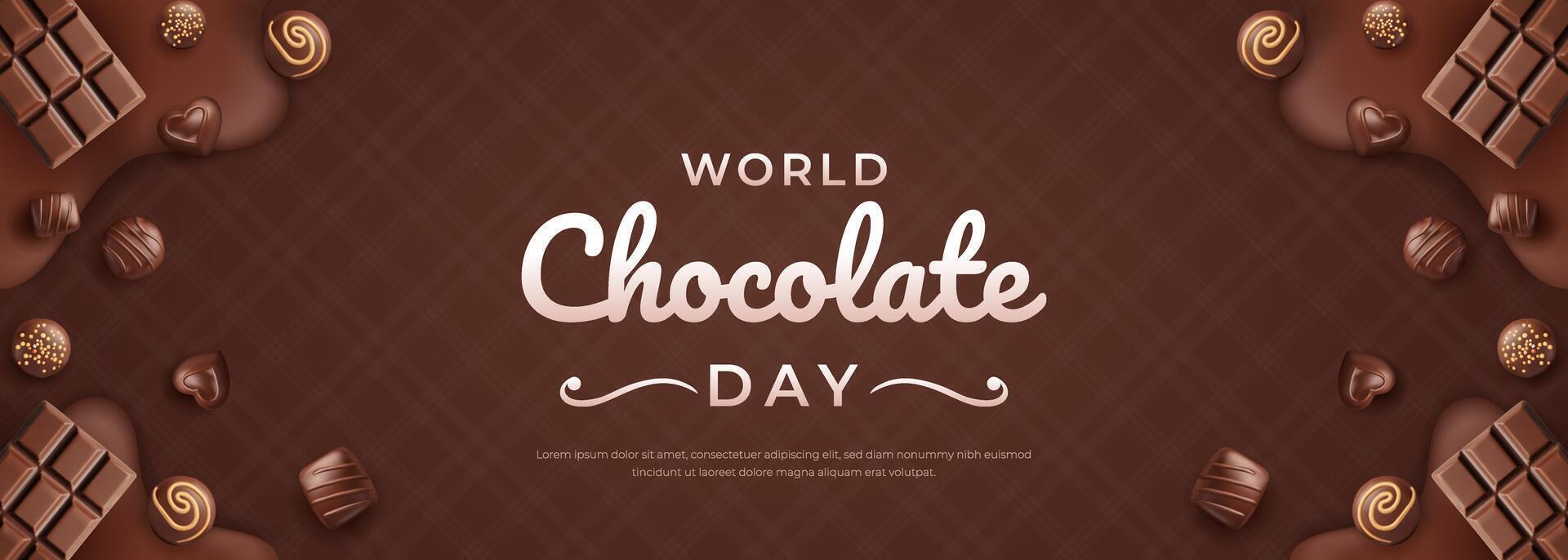 Chocolates for World Chocolate Day celebration vector