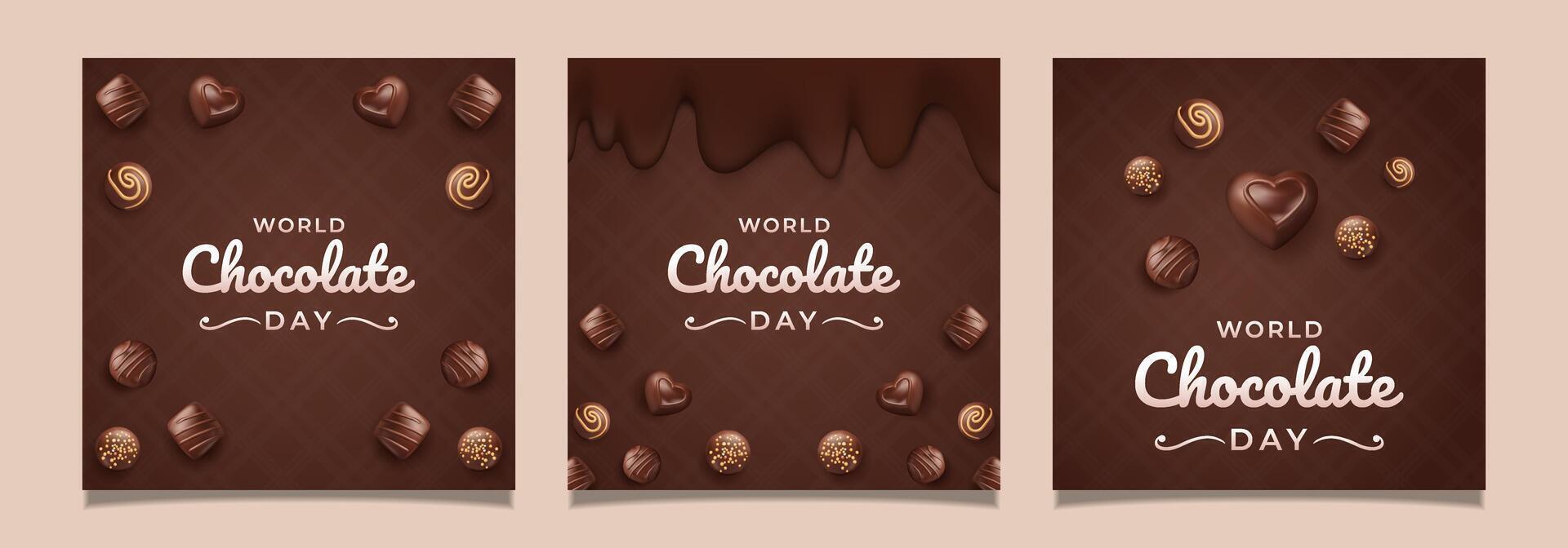 Chocolate sweets for World Chocolate Day vector