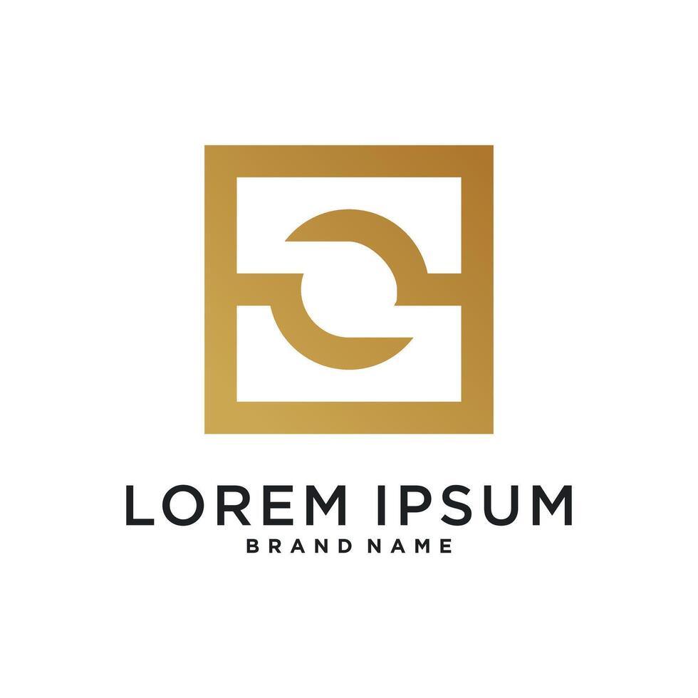Letter logo design initial O for company or person. Creative square concept. Premium vector