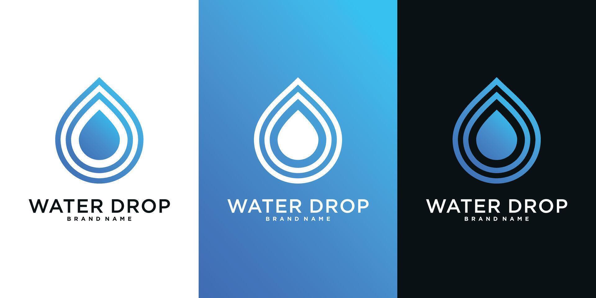 Water drop logo design. Aqua natural drop icon. vector
