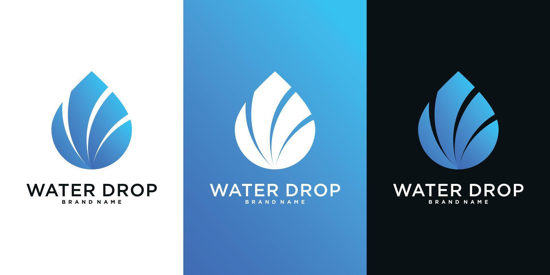 Water drop logo design. Aqua natural vector