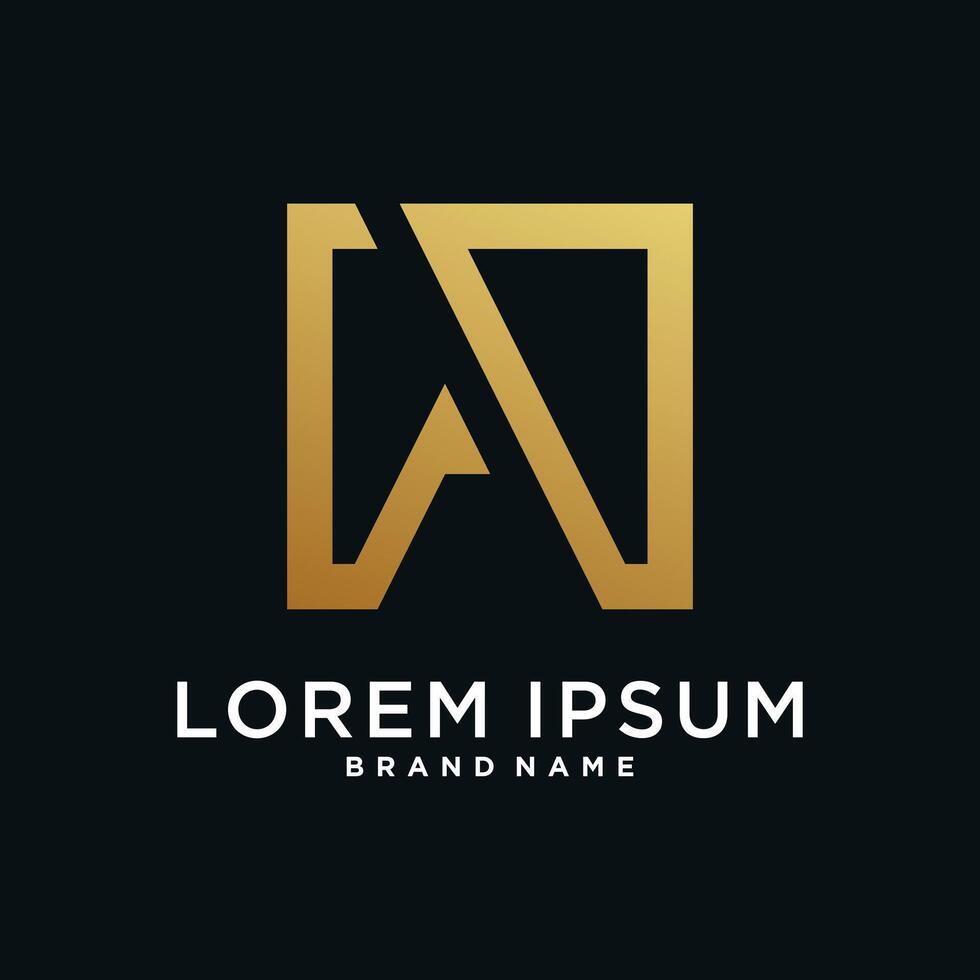 Letter logo design initial A for company or person. Creative square concept. vector