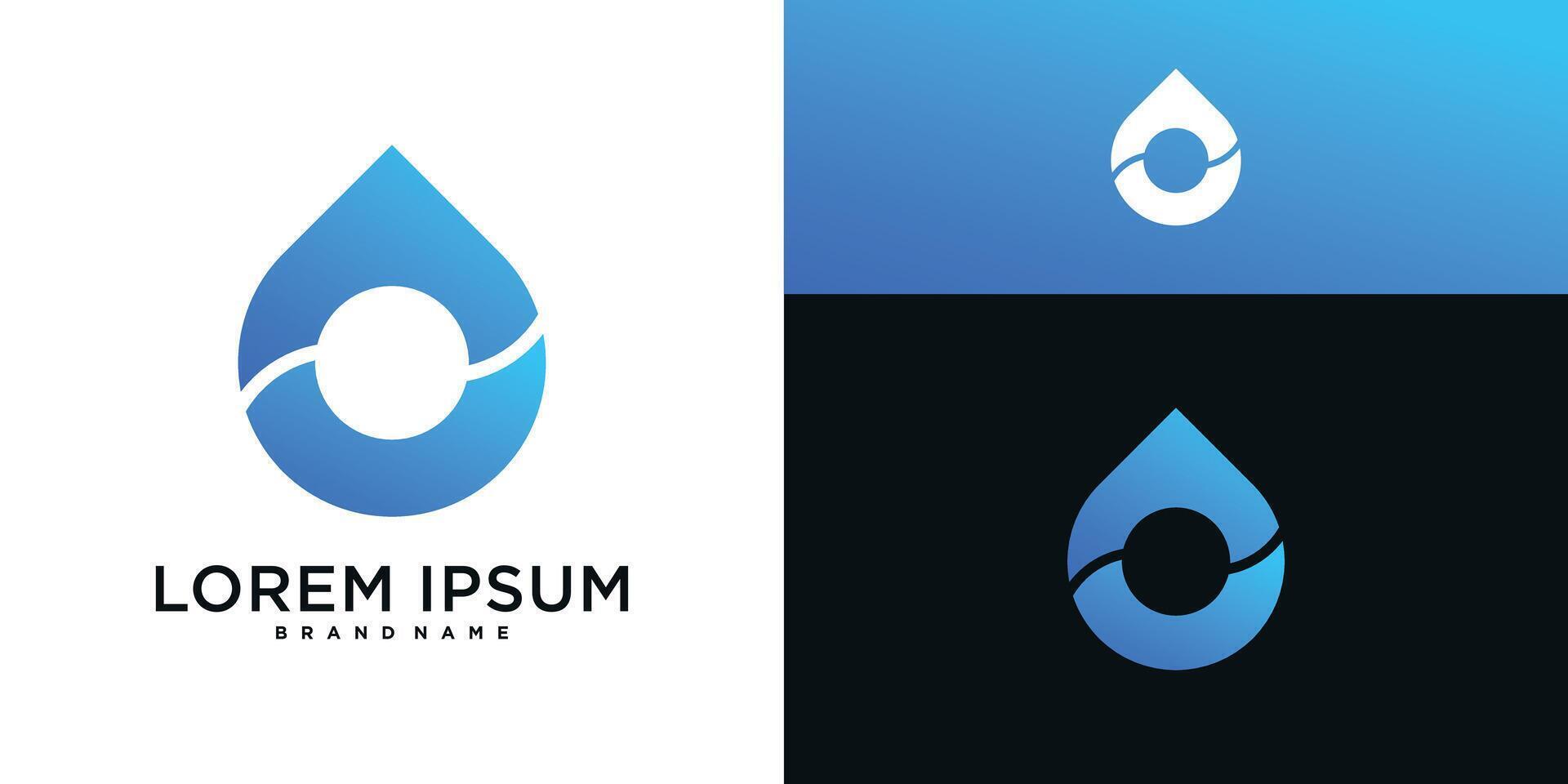 Water drop logo design. Aqua natural dropplet icon. vector