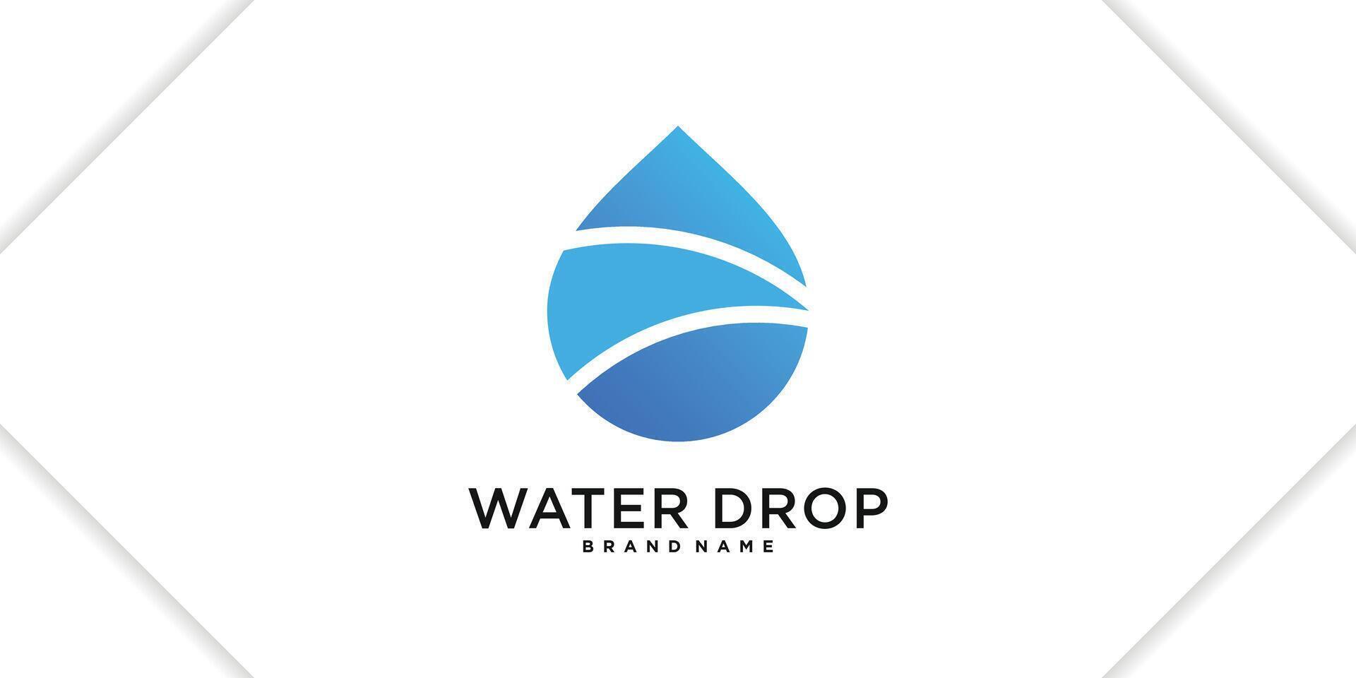 Water drop logo design. Aqua natural dropplet. Premium vector