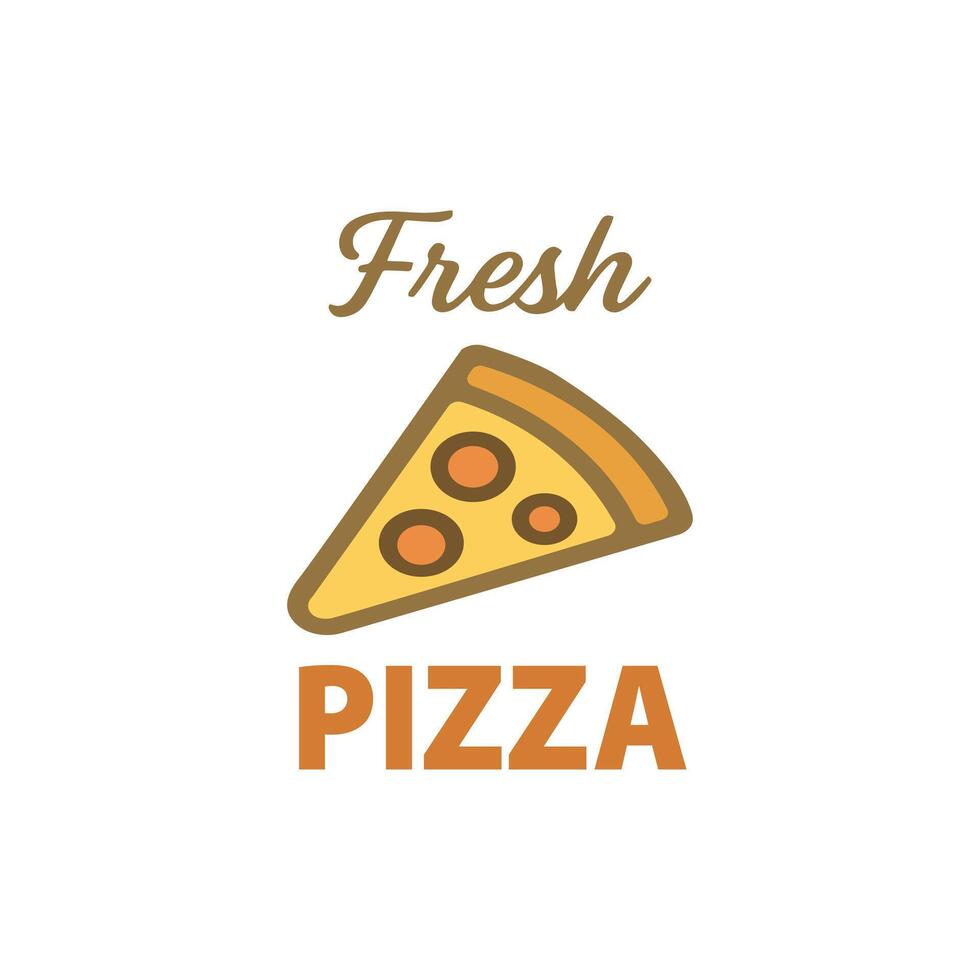 Pizza slice logo food vector