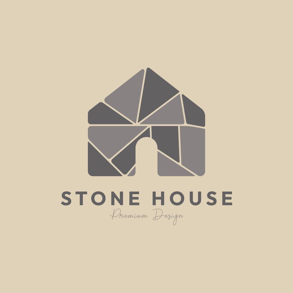 stone house logo simple icon illustration design graphic template vector