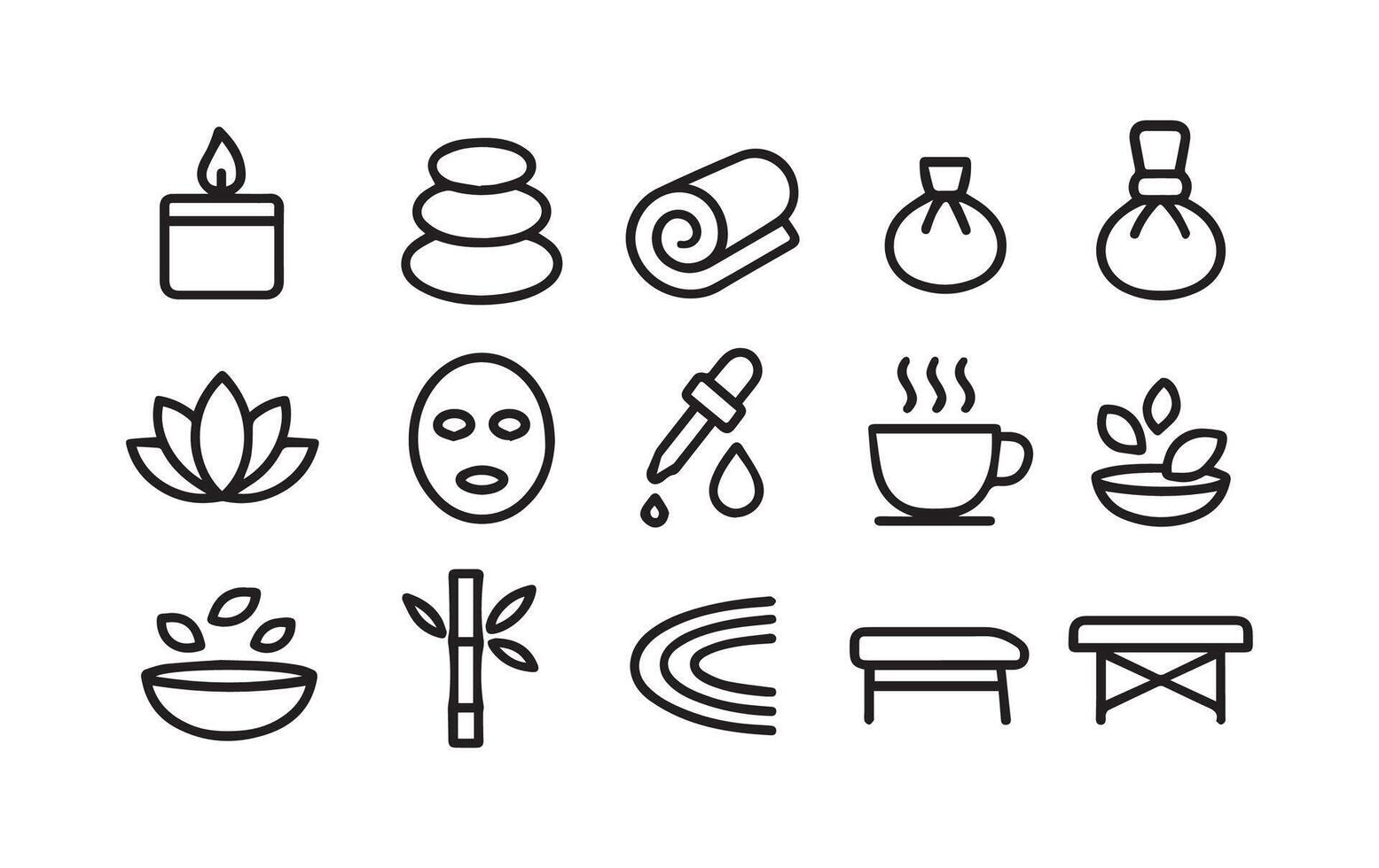 Relax and Rejuvenate Spa Icons for Wellness and Self Care Essentials vector