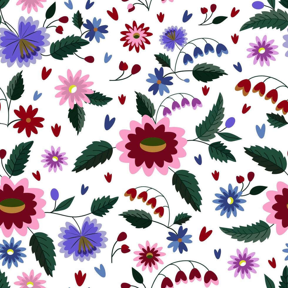 Colorful floral pattern background design vector