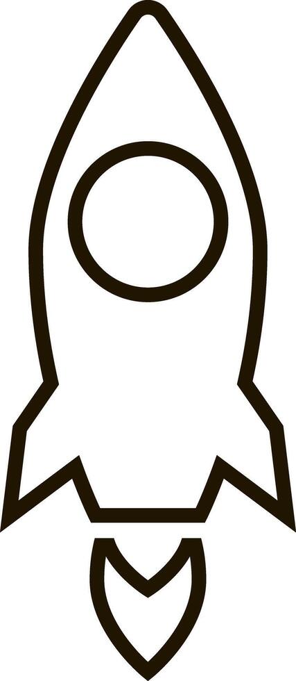 Outline spase ship icon isolated. Sketch spaceship clipart vector