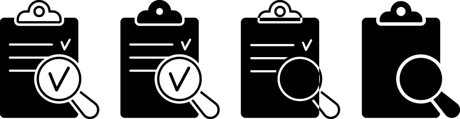 Clip board black icon. Check form sheet sign. Clipboard checklist vector