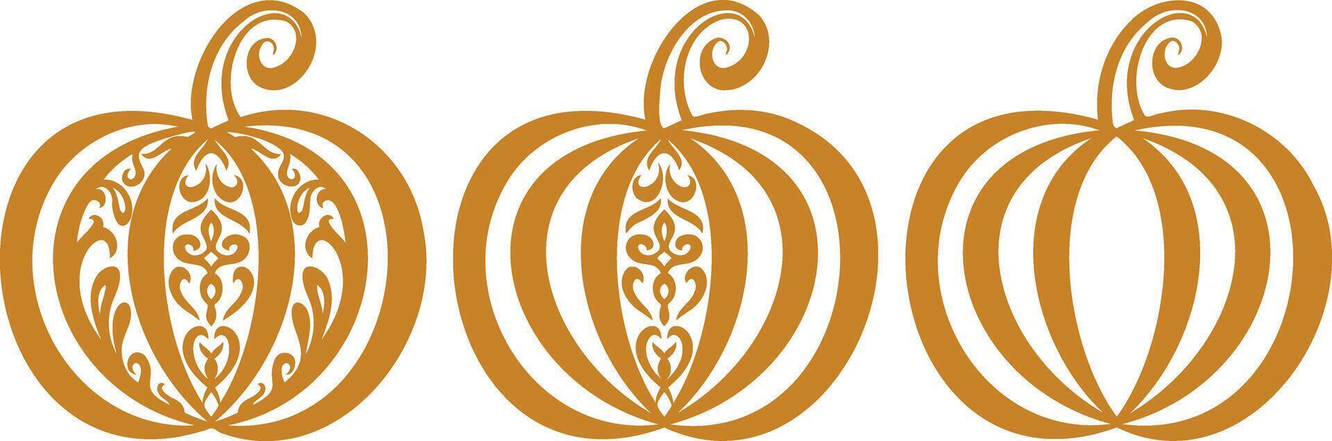 Stencil pumpkin food set icon isolated vector
