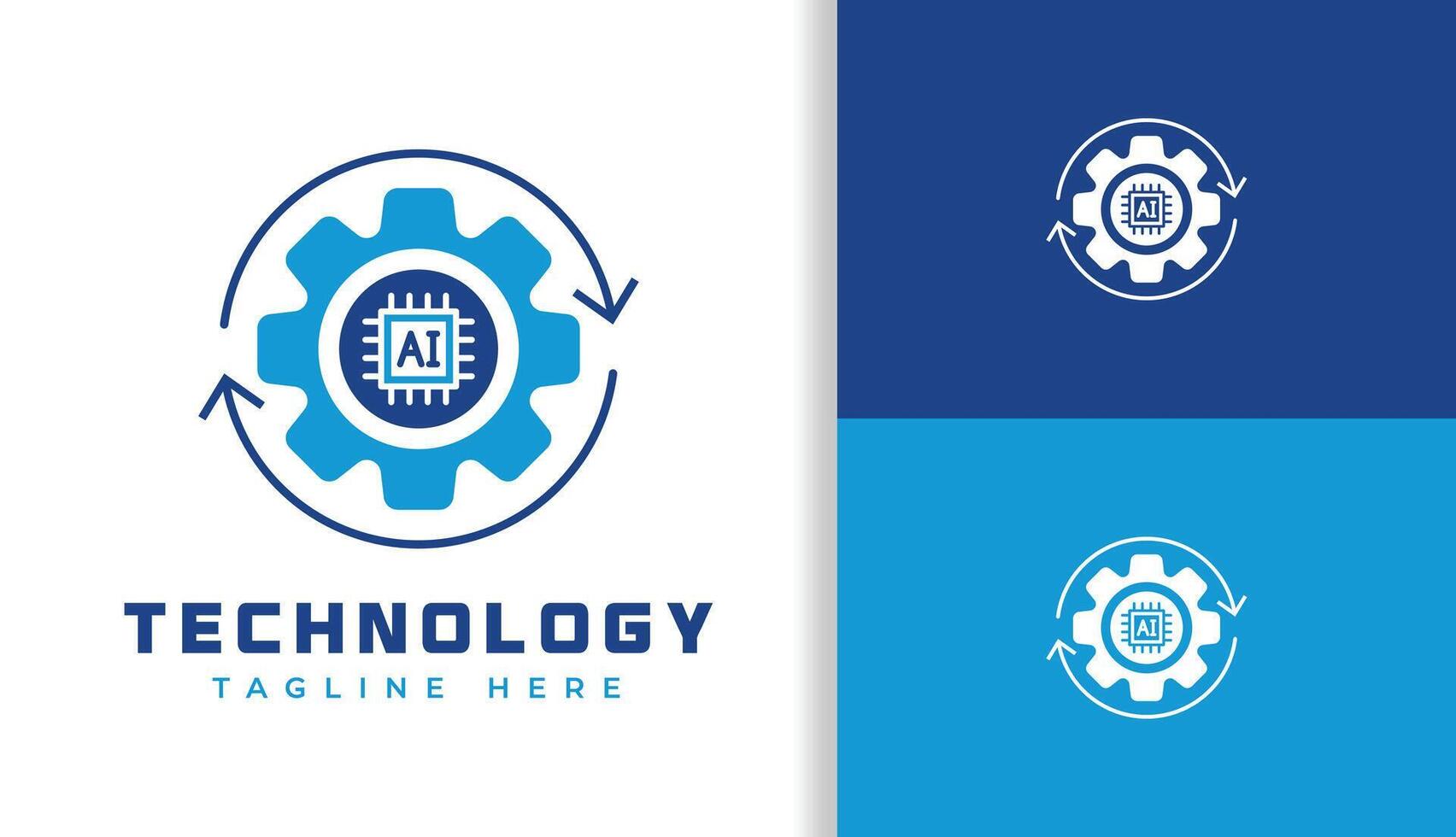 AI AUTOMATION LOGO, BUSINESS AUTOMATION LOGO, LOGO IN BLUE vector
