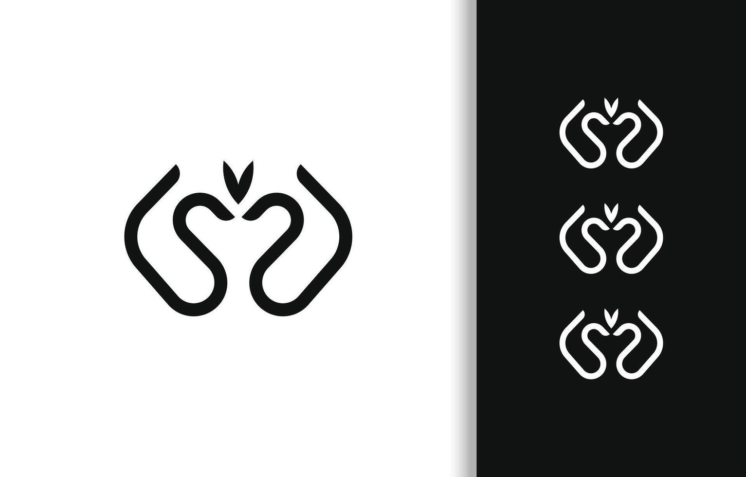 SIMPLE MINIMALIST LETTER S J LOGO DESIGN vector