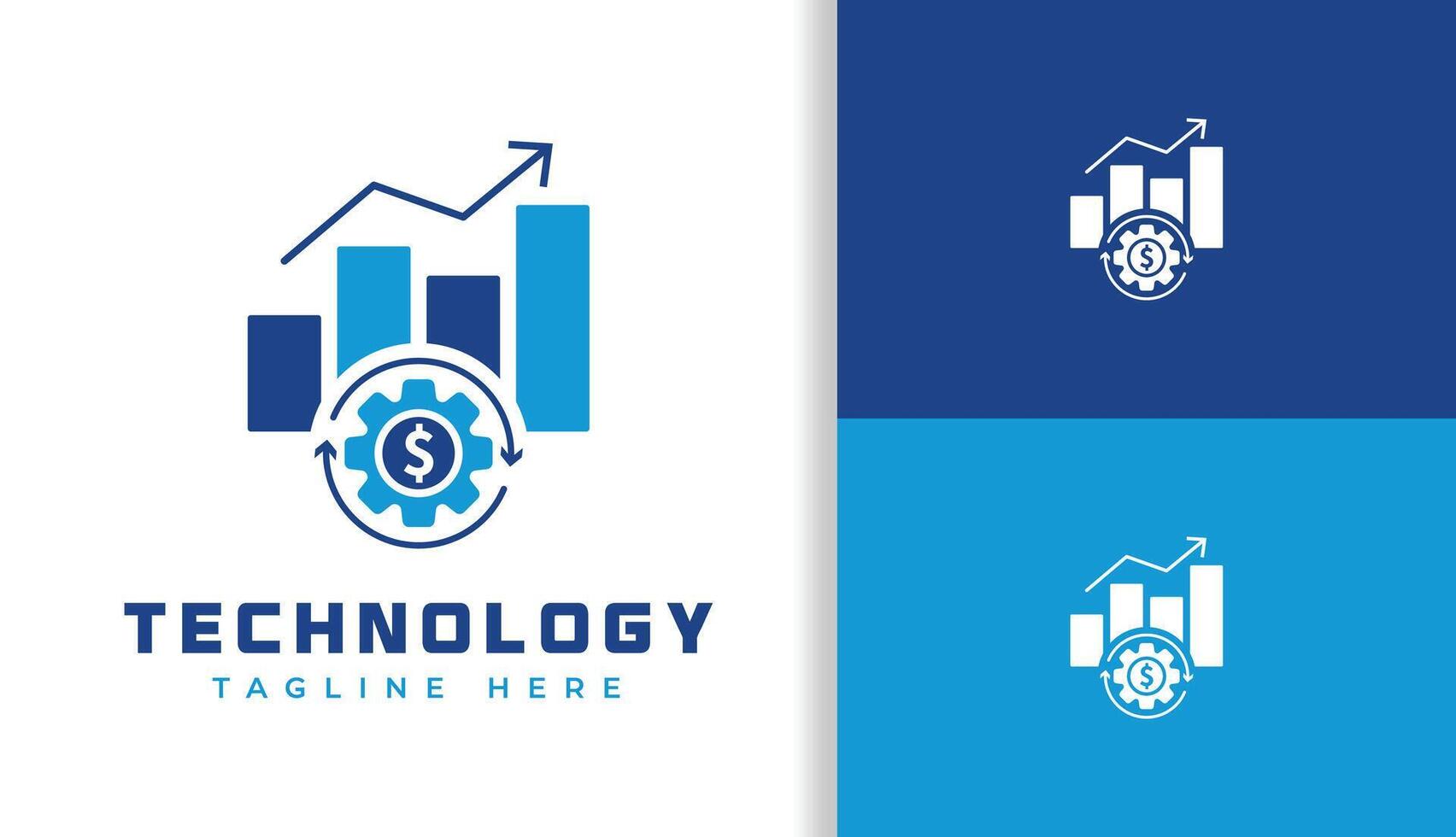 GROWTH LOGO, BUSINESS AUTOMATION LOGO, LOGO IN BLUE vector