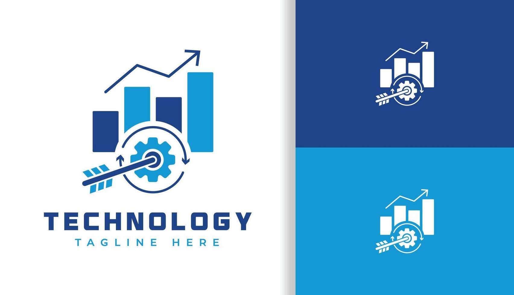 TERGET GROW LOGO, BUSINESS AUTOMATION LOGO, LOGO IN BLUE vector