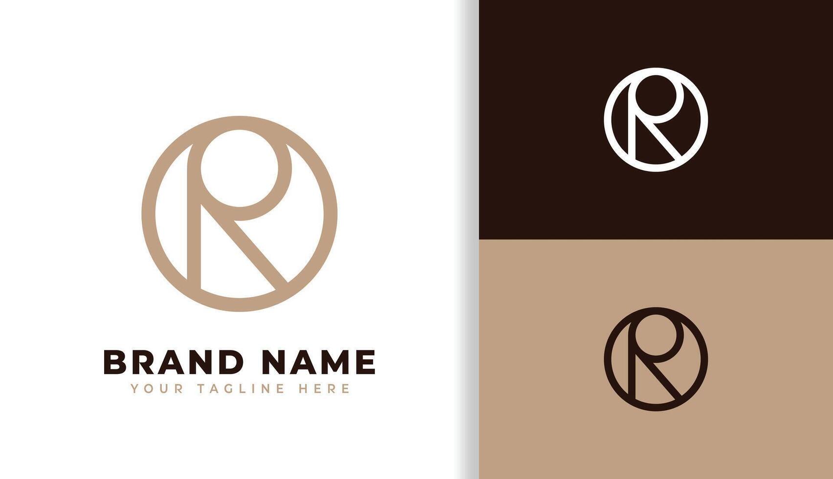 LETTER R LOGO WITH CIRCLE vector