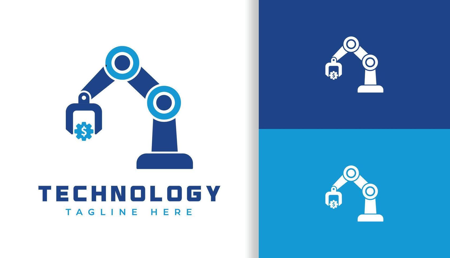 MACHINERY LOGO, BUSINESS AUTOMATION LOGO, LOGO IN BLUE vector