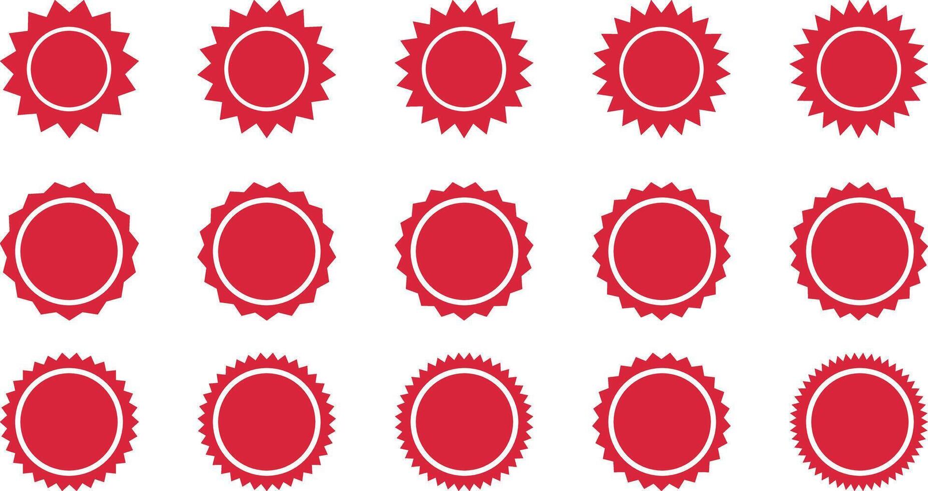 red starburst. Sale sticker sign. Special offer price tag. Red starburst promotional badge set. vector