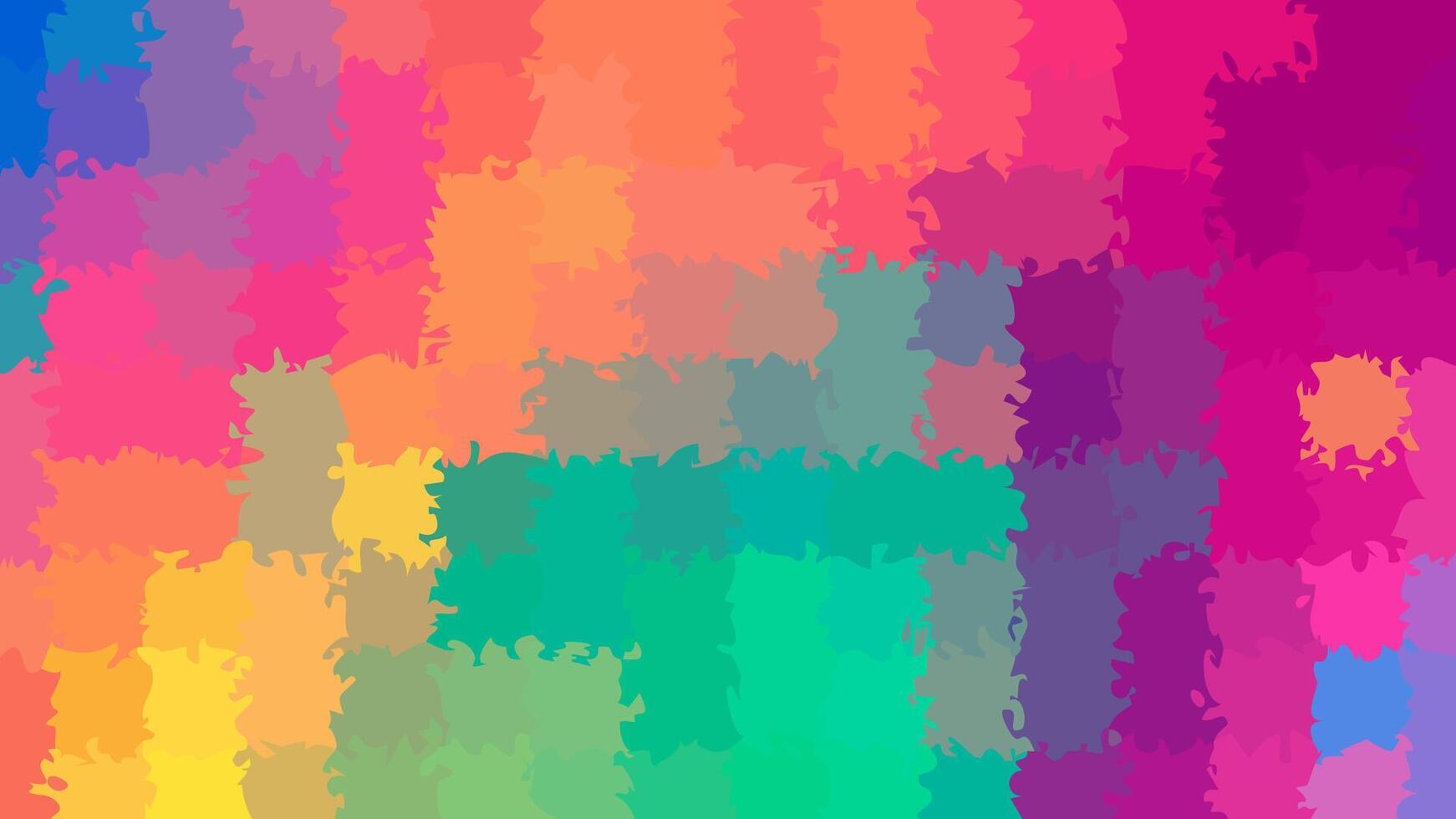 Energetic and colorful abstract background featuring a textured mosaic of blended, painterly squares. Showcasing a spectrum of vibrant hues, creating a lively and dynamic visual effect vector
