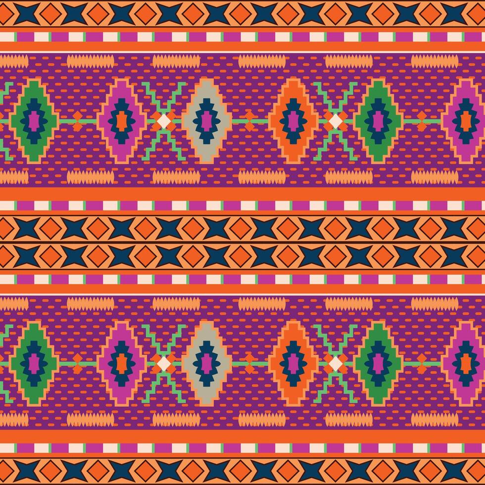 Colorful ethnic pattern with geometric shapes vector